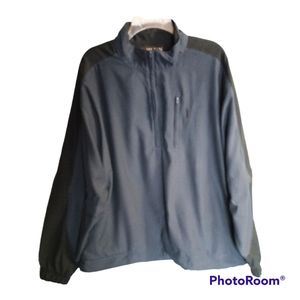 Austin Golf Men's Blue Wind Water Stain Resistant Large Jacket Blue Black Stripe